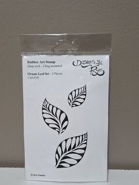 Ornate Leaf Set Deep Etch Cling Mount Rubber Stamps